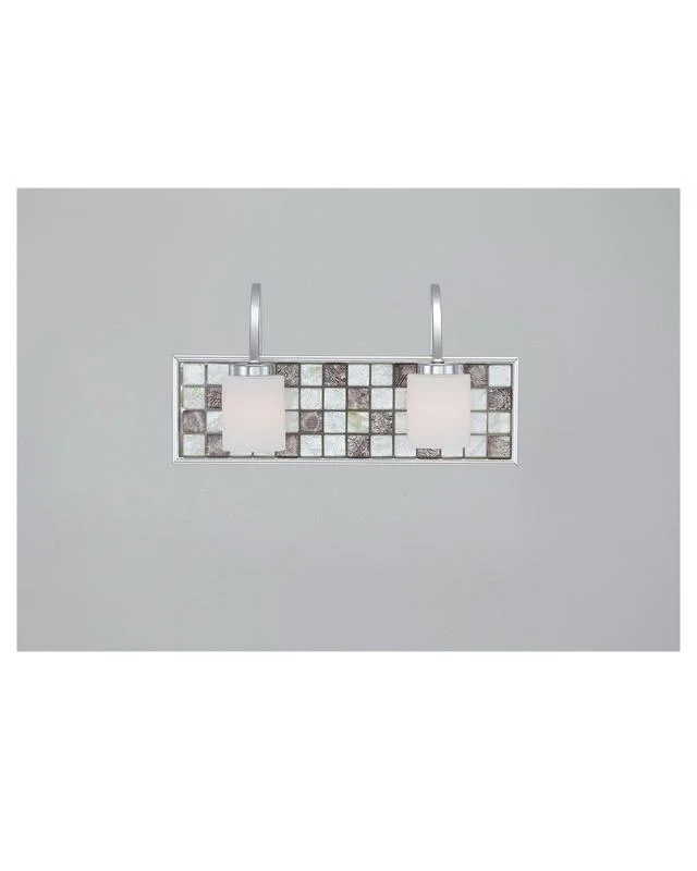 Quoizel Lighting VTRT8602C Vetreo Retro Collection Two Light Bath Vanity Wall Mount with LED Nightlight in Polished Chrome Finish