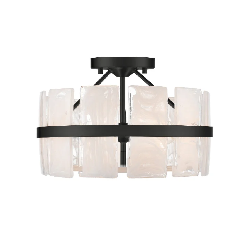 Industrial Area Lighting for Large Open SpacesLuna Three Light Semi Flush Mount