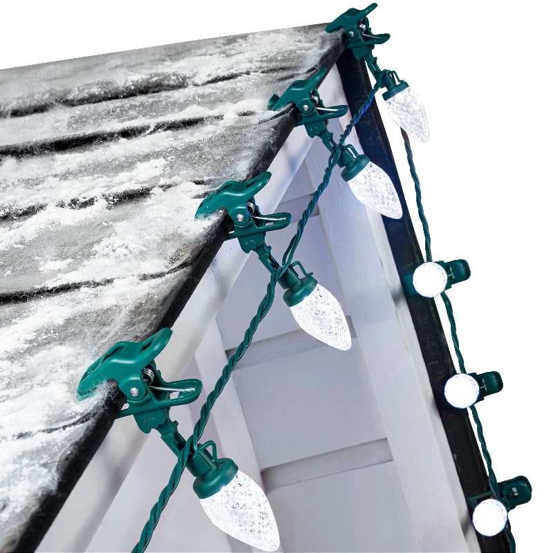 Solar - Powered String Lights for Energy - Saving BackyardsChristmas C9 Strawberry LED String Lights on Green Wire with Spring Quick Clips Solar - Powered String Lights for Energy - Saving BackyardsChristmas C9 Strawberry LED String Lights on Green Wire with Spring Quick Clips