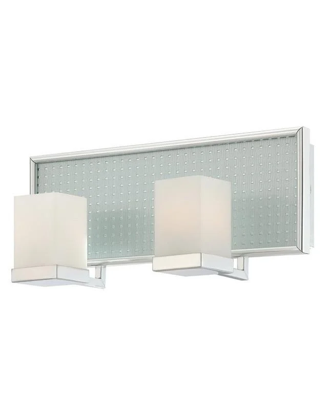 Quoizel Lighting VTIN8602C Vetreo Infinity Collection Two Light Bath Vanity Wall Mount with LED Nightlight in Polished Chrome Finish