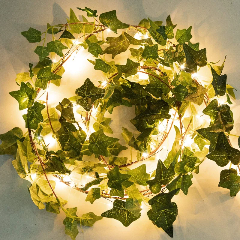 String Lights for Outdoor Dining AreasArtificial Ivy Vines Fairy Lights, AA Battery Powered