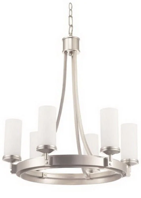 Kalco Lighting 4656 SN Espille Collection Six Light Chandelier in Satin Nickel Finish Kalco Lighting 4656 SN Espille Collection Six Light Chandelier in Satin Nickel Finish