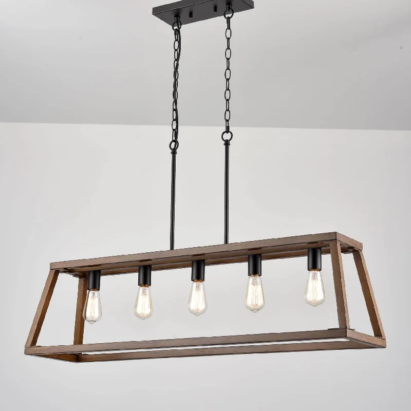 Shock - Resistant Industrial Lighting for Vibrating Machinery AreasFarmhouse 5-Light Chandeliers for Dining Room Rustic Wood Grain Finish Shock - Resistant Industrial Lighting for Vibrating Machinery AreasFarmhouse 5-Light Chandeliers for Dining Room Rustic Wood Grain Finish