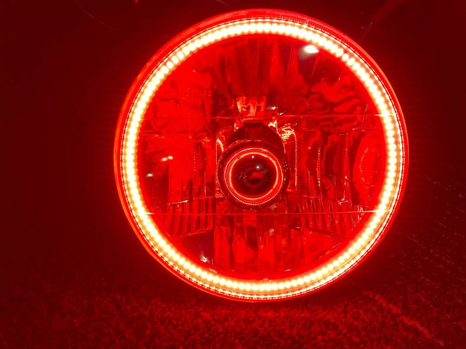 ORACLE 7” Sealed Beam Headlight with ORACLE Pre-Installed RED SMD Halo 6905-003
