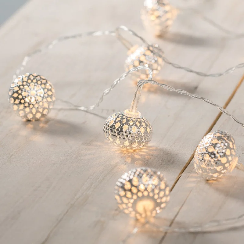 String Lights for Balcony Decoration10 Silver Mini Maroq Battery Fairy Lights