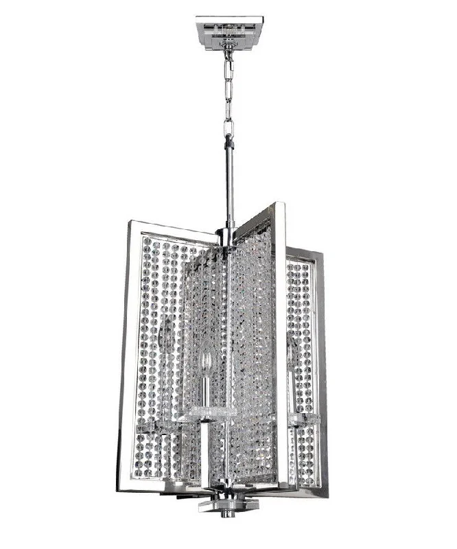 Kalco Lighting 10136-010-FR001 Rockefeller Collection Four Light Hanging Pendant Chandelier in Polished Chrome Finish Kalco Lighting 10136-010-FR001 Rockefeller Collection Four Light Hanging Pendant Chandelier in Polished Chrome Finish
