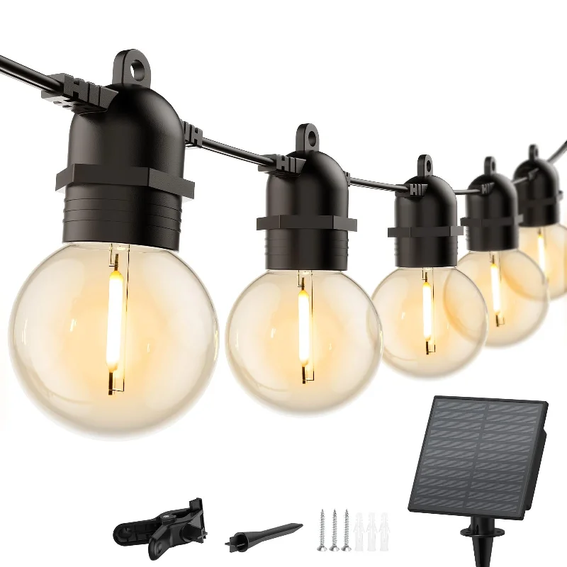 String Lights for Outdoor Dining AreasSolar G50 LED Bulb String Lights