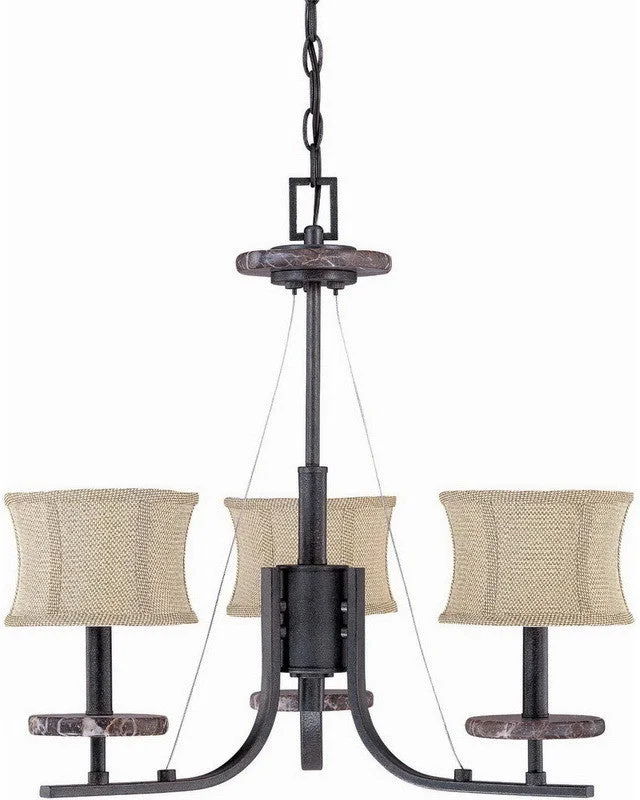 Nuvo Lighting 60-1441 Madison Collection Three Light Chandelier in Ledgestone Finish Nuvo Lighting 60-1441 Madison Collection Three Light Chandelier in Ledgestone Finish