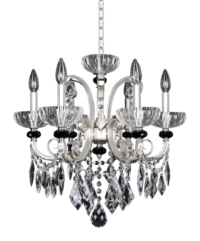 Kalco Lighting 024851-017-FR001 Gabrieli Collection Six Light Hanging Chandelier in Two Tone Silver Finish Kalco Lighting 024851-017-FR001 Gabrieli Collection Six Light Hanging Chandelier in Two Tone Silver Finish