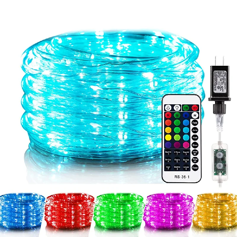 String Lights for Outdoor Dining AreasColor Changing Rope Lights with Remote, Operated by Adapter, 16 Colors String Lights for Outdoor Dining AreasColor Changing Rope Lights with Remote, Operated by Adapter, 16 Colors