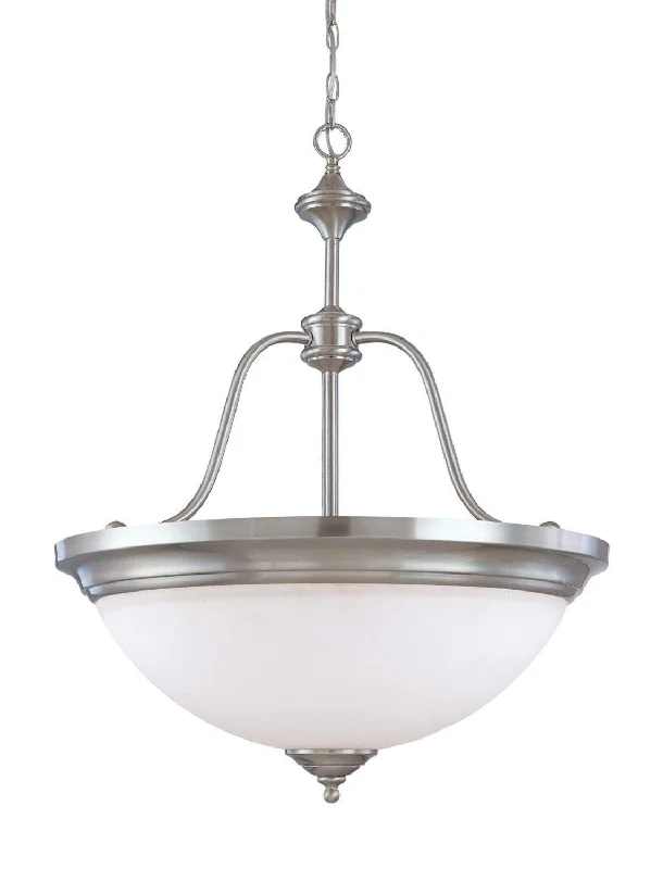 Nuvo Lighting 60-2561 Glenwood Collection Four Light Energy Star Rated Fluorescent Hanging Pendant Chandelier in Brushed Nickel Finish