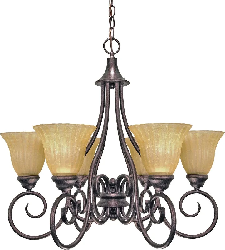 Nuvo Lighting 60-2403 Moulan Collection Six Light Energy Efficient Fluorescent Chandelier in Copper Bronze Finish Nuvo Lighting 60-2403 Moulan Collection Six Light Energy Efficient Fluorescent Chandelier in Copper Bronze Finish