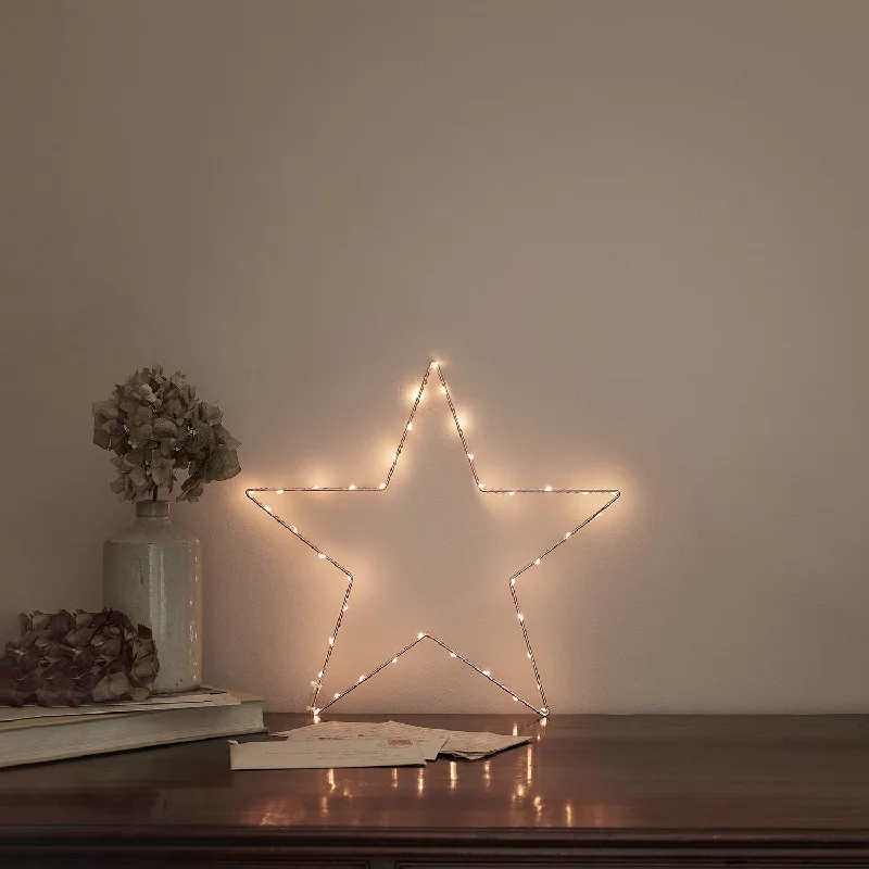 String Lights for Wedding Receptions34cm Rose Gold Osby Star Window Light