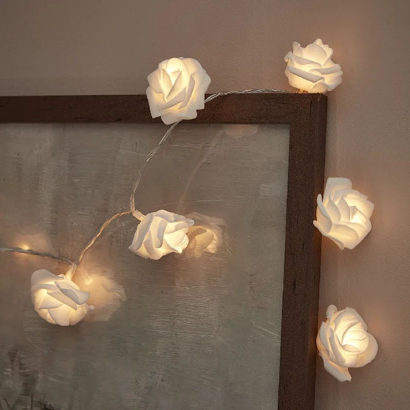 String Lights for Balcony Decoration20 Warm White LED Rose Flower Battery Fairy Lights String Lights for Balcony Decoration20 Warm White LED Rose Flower Battery Fairy Lights