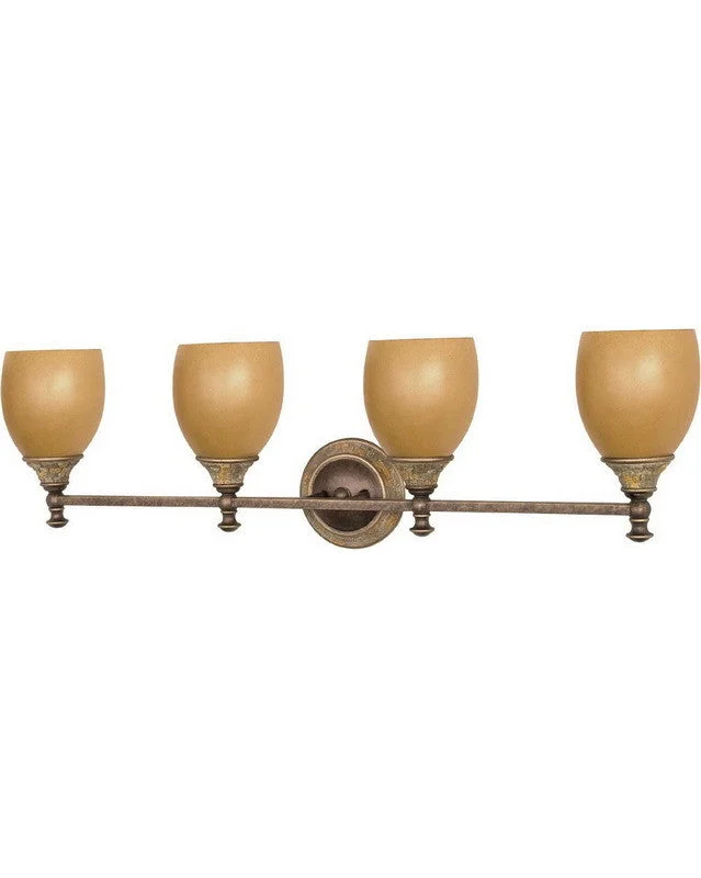 Nuvo Lighting 60-2478 Rockport Tuscano Collection Four Light Energy Efficient Fluorescent Bath Vanity Wall Mount in Dorado Bronze Finish Nuvo Lighting 60-2478 Rockport Tuscano Collection Four Light Energy Efficient Fluorescent Bath Vanity Wall Mount in Dorado Bronze Finish
