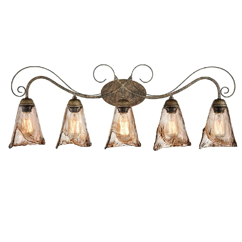 Industrial Lighting for Woodworking FactoriesArt Deco Bathroom Vanity Lighting Amber Glass Shade - 5 Light Industrial Lighting for Woodworking FactoriesArt Deco Bathroom Vanity Lighting Amber Glass Shade - 5 Light