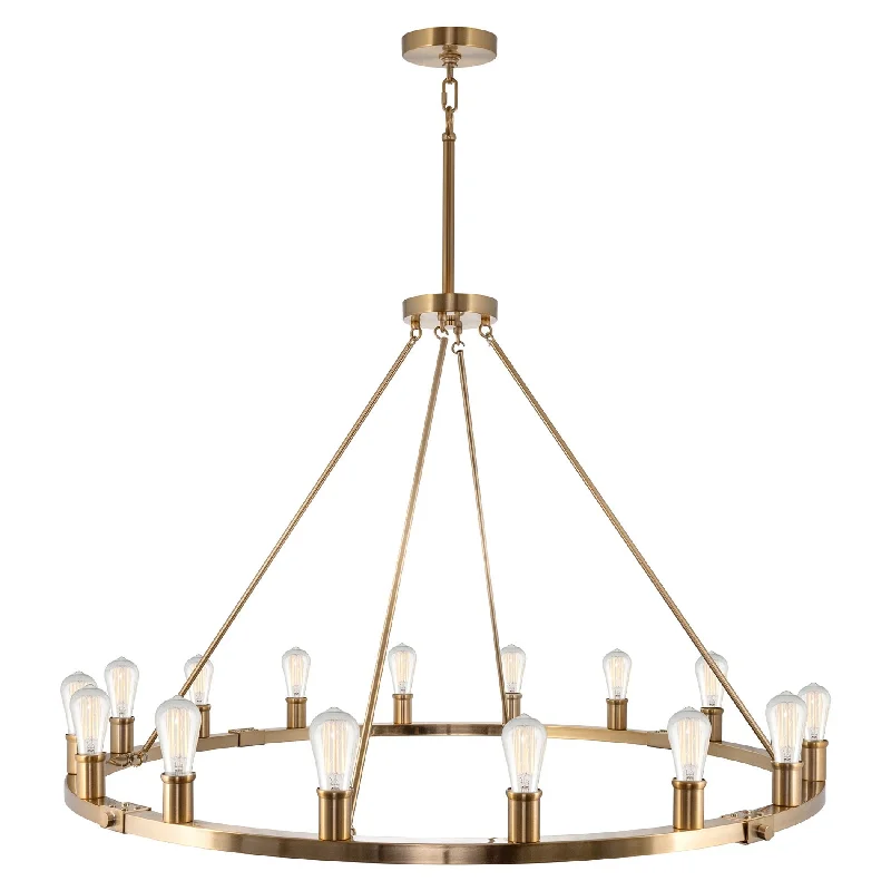 Industrial Lighting for Chemical PlantsKira Home Jericho 48" 16-Light Large Rustic Farmhouse Wagon Wheel Chandelier, Round Kitchen Island Light, Cool Brass Finish Industrial Lighting for Chemical PlantsKira Home Jericho 48" 16-Light Large Rustic Farmhouse Wagon Wheel Chandelier, Round Kitchen Island Light, Cool Brass Finish