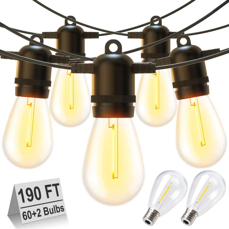 String Lights for Camping TripsS14 LED Bulb String Lights, E17 Sockets