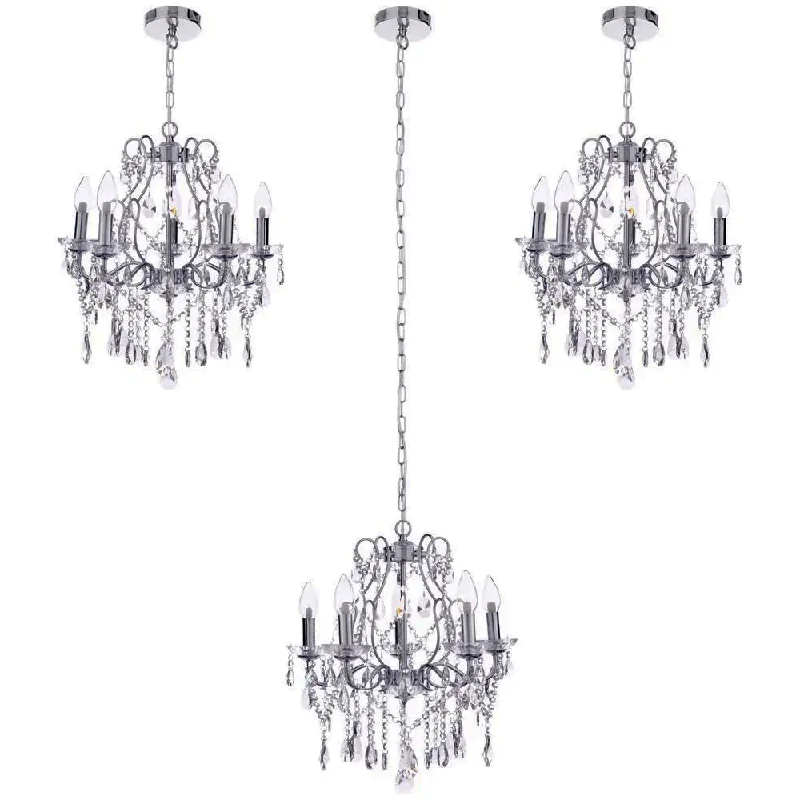 FORUM Annalee 5LT Ceiling Mounted Chandelier Chrome G9-IP44