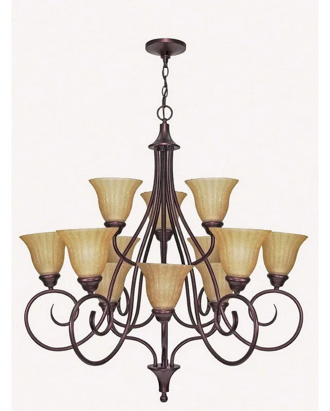 Nuvo Lighting 60-2400 Moulan Collection Twelve Light Energy Efficient Fluorescent Chandelier in Copper Bronze Finish Nuvo Lighting 60-2400 Moulan Collection Twelve Light Energy Efficient Fluorescent Chandelier in Copper Bronze Finish
