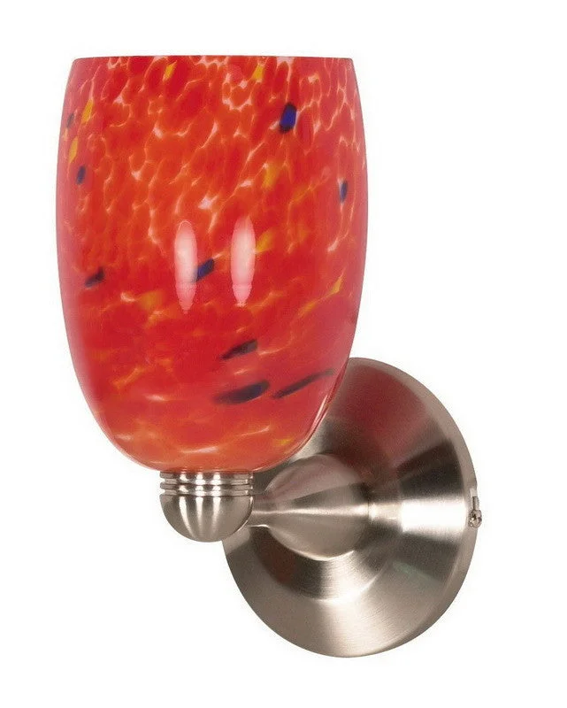 Nuvo Lighting 60-706 One Light Wall Sconce in Brushed Nickel Finish and Molten Lava Glass Nuvo Lighting 60-706 One Light Wall Sconce in Brushed Nickel Finish and Molten Lava Glass