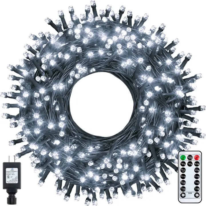 String Lights for Seasonal Decorations (Spring, Fall, etc.)Ollny 400 LED 132ft Cool White Christmas Lights (Green Cable, Plug in, 8 Modes, IP44 Waterproof) String Lights for Seasonal Decorations (Spring, Fall, etc.)Ollny 400 LED 132ft Cool White Christmas Lights (Green Cable, Plug in, 8 Modes, IP44 Waterproof)