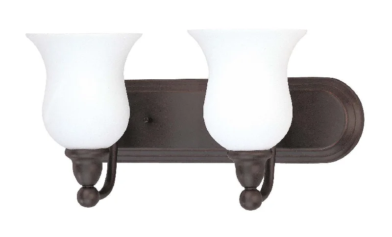 Nuvo Lighting 60-2438 Glenwood Collection Two Light Energy Star Efficient Fluorescent GU24 Bath Vanity Wall Mount in Sudbury Bronze Finish