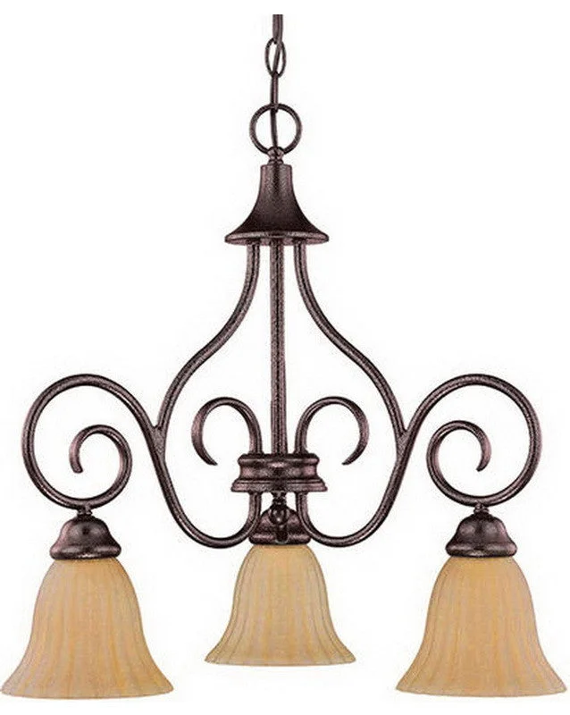 Nuvo Lighting 60-8620 Moulan Collection Three Light Energy Saving Fluorescent Chandelier in Copper Bronze Finish Nuvo Lighting 60-8620 Moulan Collection Three Light Energy Saving Fluorescent Chandelier in Copper Bronze Finish