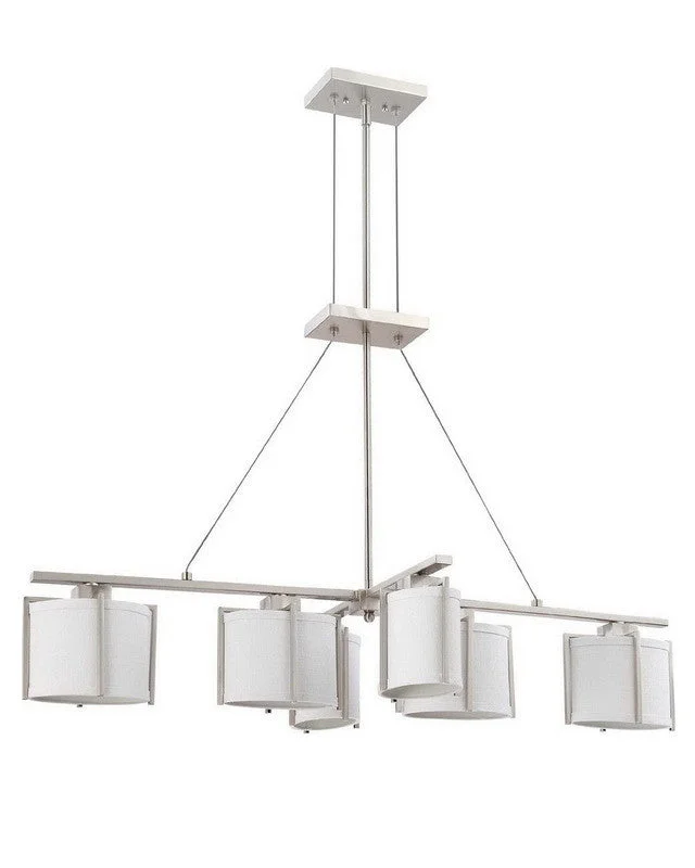 Nuvo Lighting 60-4351 Portia Collection Six Light Energy Star Efficient Fluorescent GU24 Island Chandelier in Brushed Nickel Finish