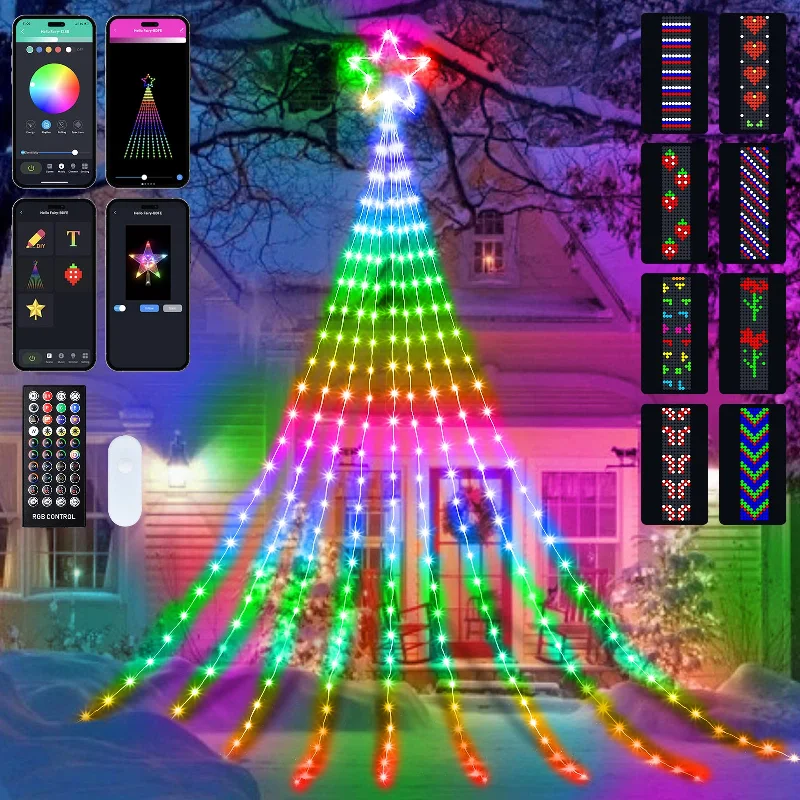 String Lights for Wedding ReceptionsChristmas Smart Tree String Lights with Star Topper, Remote & APP Control String Lights for Wedding ReceptionsChristmas Smart Tree String Lights with Star Topper, Remote & APP Control