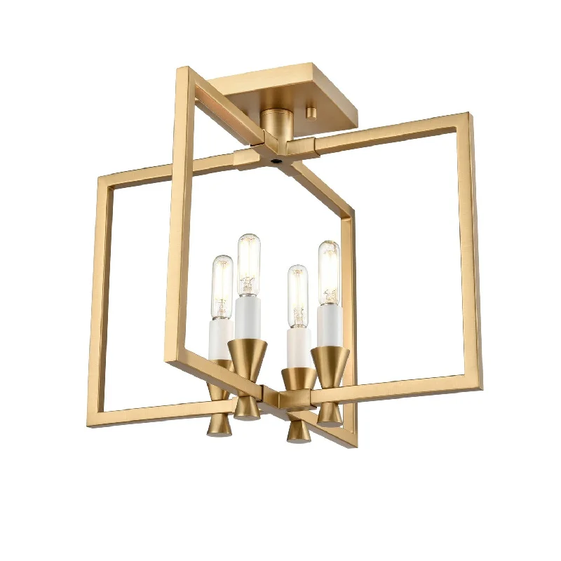 Industrial Area Lighting for Large Open SpacesCarisbrooke Four Light Semi-Flush Mount Industrial Area Lighting for Large Open SpacesCarisbrooke Four Light Semi-Flush Mount