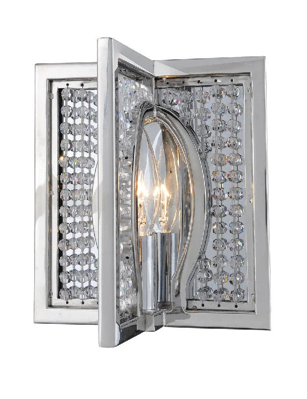 Kalco Lighting 10130-010-FR001 Rockefeller Collection One Light Wall Sconce in Polished Chrome Finish Kalco Lighting 10130-010-FR001 Rockefeller Collection One Light Wall Sconce in Polished Chrome Finish