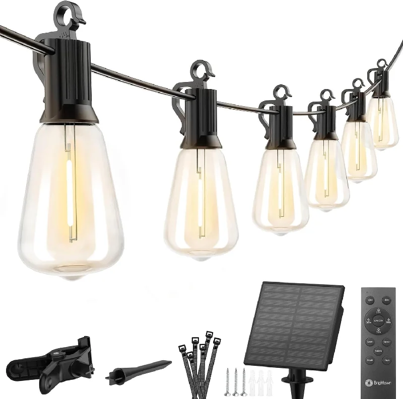 Solar - Powered String Lights for Energy - Saving BackyardsGluroo St38 Solar Edison-Style Bulb String Lights Solar - Powered String Lights for Energy - Saving BackyardsGluroo St38 Solar Edison-Style Bulb String Lights