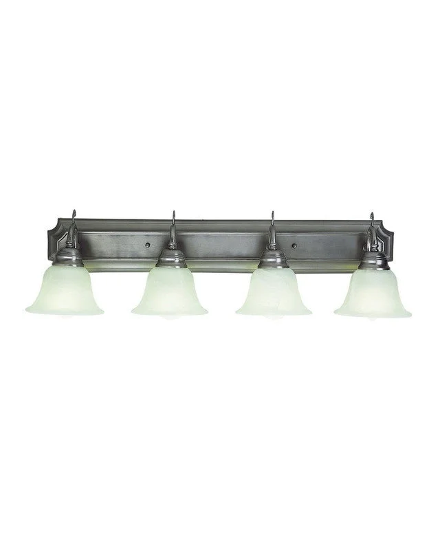 Trans Globe Lighting PL-42624 BN Four Light Energy Efficient Fluorescent Bath Vanity Wall Fixture in Brushed Nickel Finish