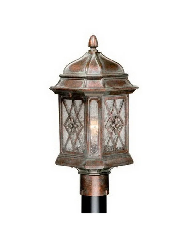 Vaxcel Lighting OPU090 RZ One Light Exterior Outdoor Post Lantern in Royal Bronze Finish Vaxcel Lighting OPU090 RZ One Light Exterior Outdoor Post Lantern in Royal Bronze Finish