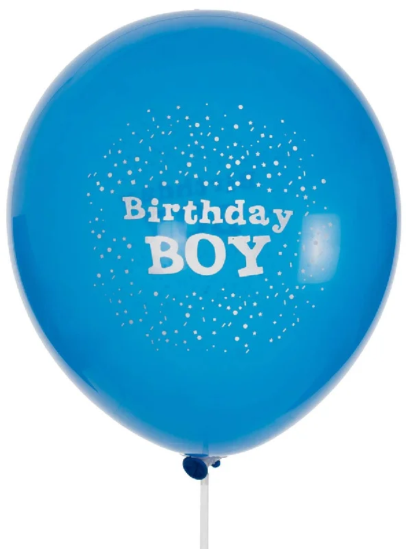 Birthday Boy Blue Printed 10 Pack 30cm Latex Balloons