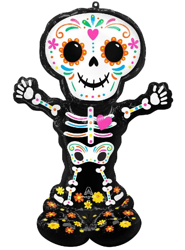 Airloonz Day of the Dead Skeleton Air-Filled 88x132cm Standing Foil Balloon