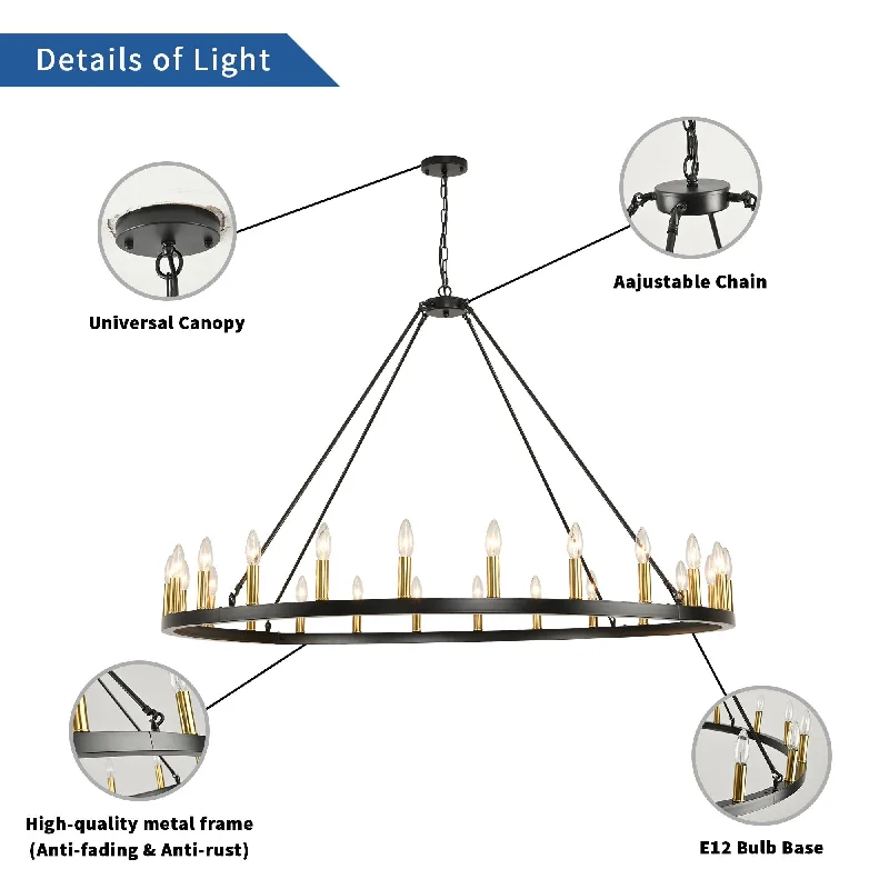 Art Deco Chandeliers for a Retro - Glam Look54-inch Round Wagon Wheel 24-light Chandelier Art Deco Chandeliers for a Retro - Glam Look54-inch Round Wagon Wheel 24-light Chandelier