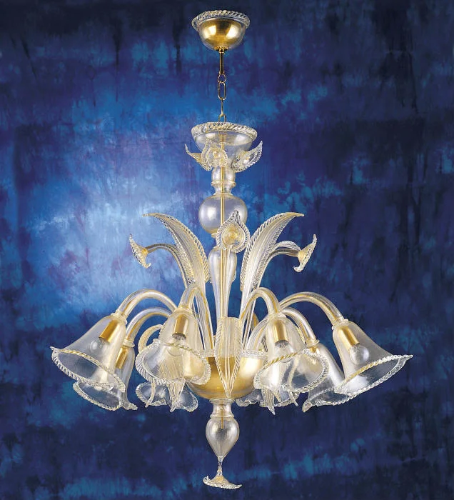 Minimalist Chandeliers for Sleek and Simple Interiors8 Arm Gold And Clear Murano Glass Chandelier Minimalist Chandeliers for Sleek and Simple Interiors8 Arm Gold And Clear Murano Glass Chandelier