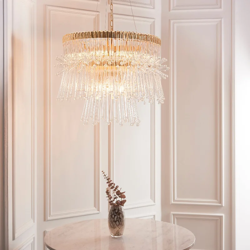 Chandeliers with Metal Frames in Gold FinishAmos Acer Chandelier Polished Gold