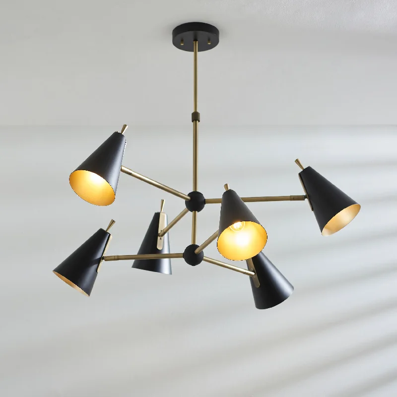 Chandeliers with Venetian Glass for a Luxurious LookAmos Bachelor 6 Light Pendant Antique Brass & Black Chandeliers with Venetian Glass for a Luxurious LookAmos Bachelor 6 Light Pendant Antique Brass & Black
