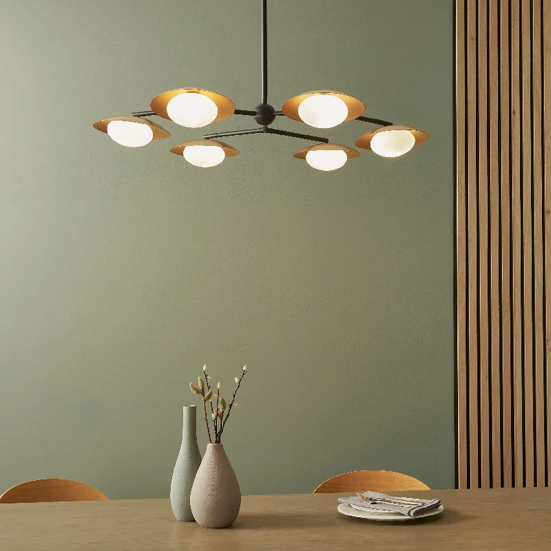 Chandeliers with Metal Frames in Bronze FinishAmos Barcelo Pendant Chandelier