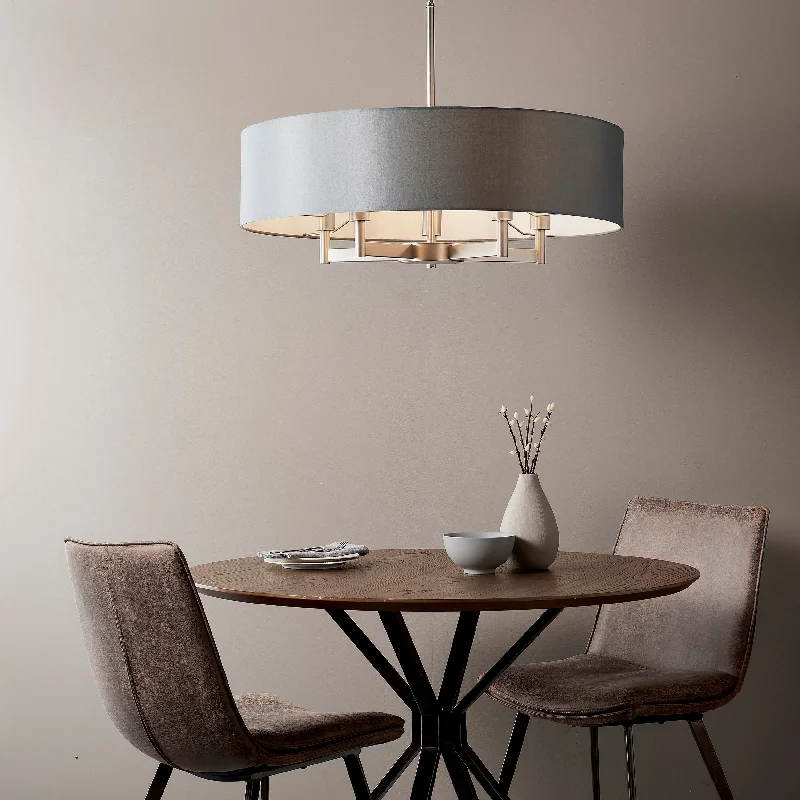 Chandeliers with Metal Frames in Bronze FinishAmos Belgrave Pendant Matt Nickel & Grey Chandeliers with Metal Frames in Bronze FinishAmos Belgrave Pendant Matt Nickel & Grey