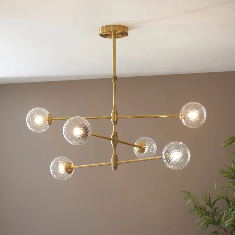 Chandeliers with Metal Frames in Silver FinishAmos Buckland 6 Light Pendant Brushed Brass Chandeliers with Metal Frames in Silver FinishAmos Buckland 6 Light Pendant Brushed Brass