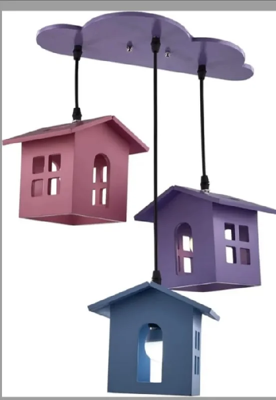 Chandeliers for High Ceilings to Fill Vertical SpaceChildren's chandelier with a house design, 3 bulbs-as-505