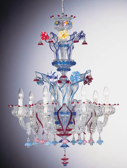 Chandeliers for High Ceilings to Fill Vertical SpaceColourful Murano Glass 8 Light Flower Chandelier Chandeliers for High Ceilings to Fill Vertical SpaceColourful Murano Glass 8 Light Flower Chandelier