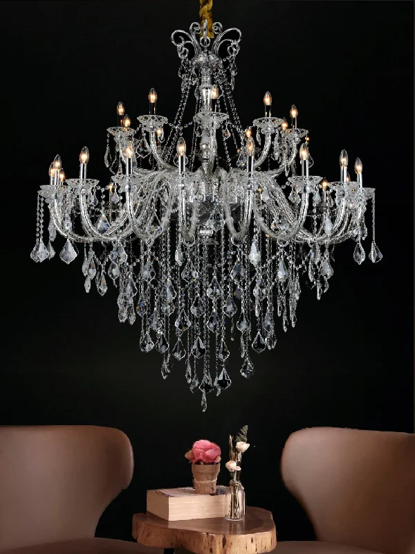 Chandeliers with Metal Frames in Silver FinishCynthia 20+10 Lamp Chandelier