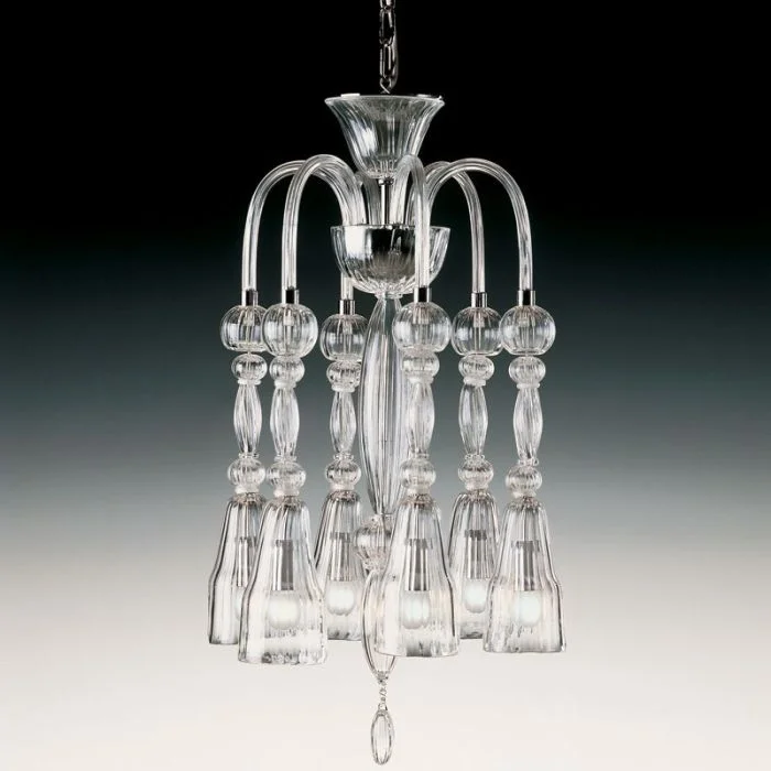Modern Crystal Chandeliers for Contemporary HomesElegant Clear Murano Glass Chandelier With 6 Lights Modern Crystal Chandeliers for Contemporary HomesElegant Clear Murano Glass Chandelier With 6 Lights