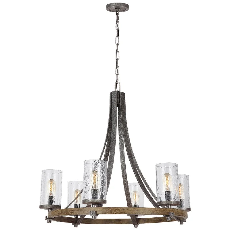 Rustic Wood Chandeliers for Country - Style HousesFeiss Angelo 6 Lights Chandelier