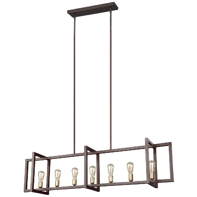 Chandeliers with Metal Frames in Bronze FinishFeiss Finnegan 7 Lights Island Chandelier